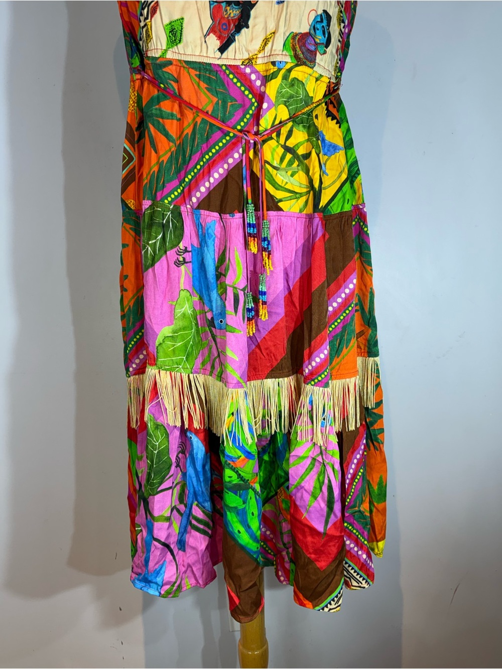 Anthropologie x Farm Rio Palila Fringed Midi Dress Size XS NWT - Picture 4 of 12